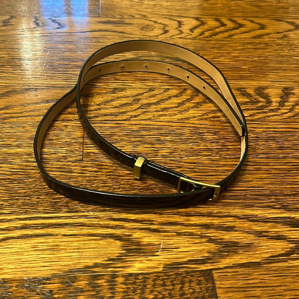 Black j crew patent leather belt